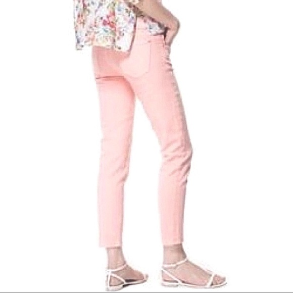 Zara Light Pink Denim Skinny Jeans Size 8 - Picture 2 of 8